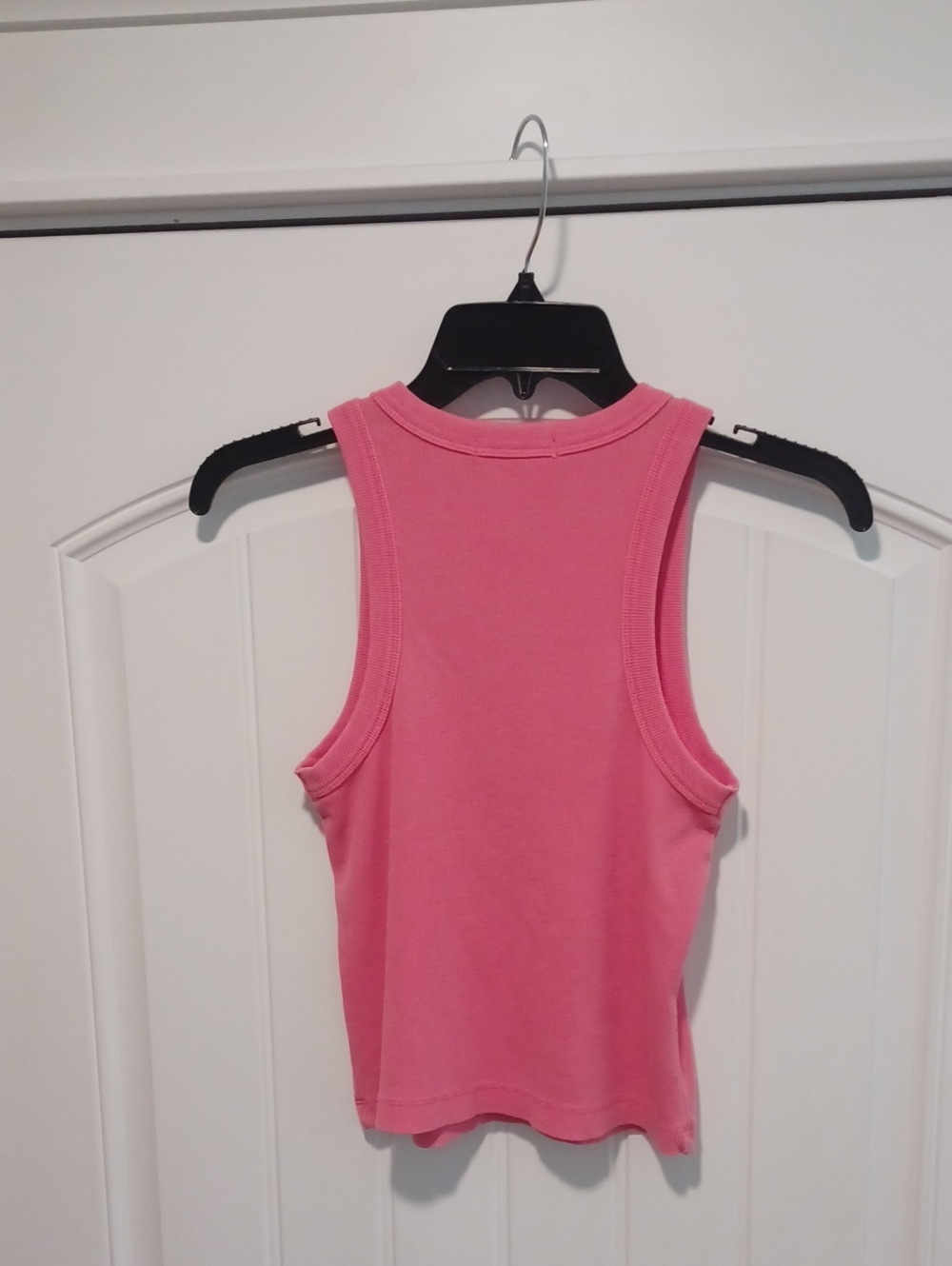 Marine Layer Lexi Rib Sun-In High Neck Crop Tank, Hibiscus Pink, Small - Picture 3 of 7